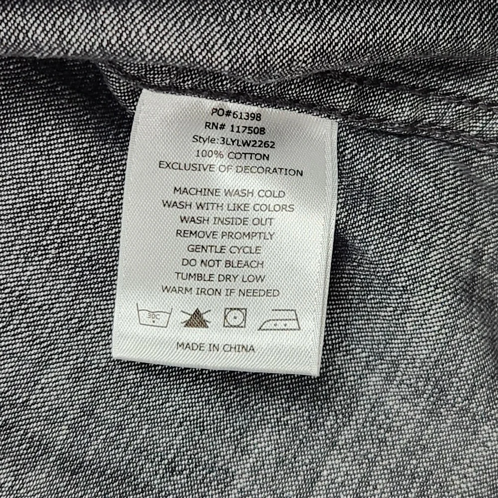 Levi's Western Shirt Mens Medium Black Denim Snap Front Long Sleeve Casual - Picture 4 of 9